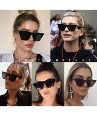 Oversized Flat Top Sunglasses for men women Retro Designer Square Succinct Style sunglasses Clear lens sunglasses UV400 - 4 -...