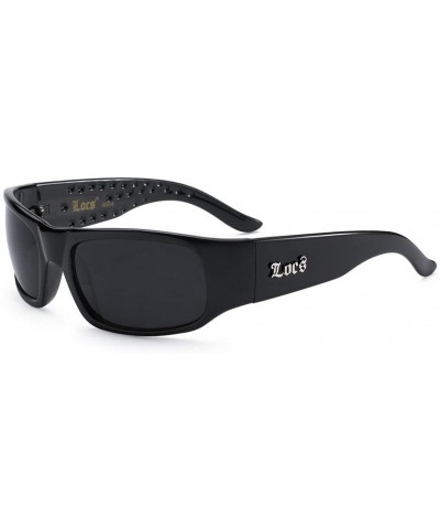 Wrap 9004 Black Sunglasses - Authentic Hardcore Gangster Lowrider Maddogger Shades - CB18E0C3L9A $9.43