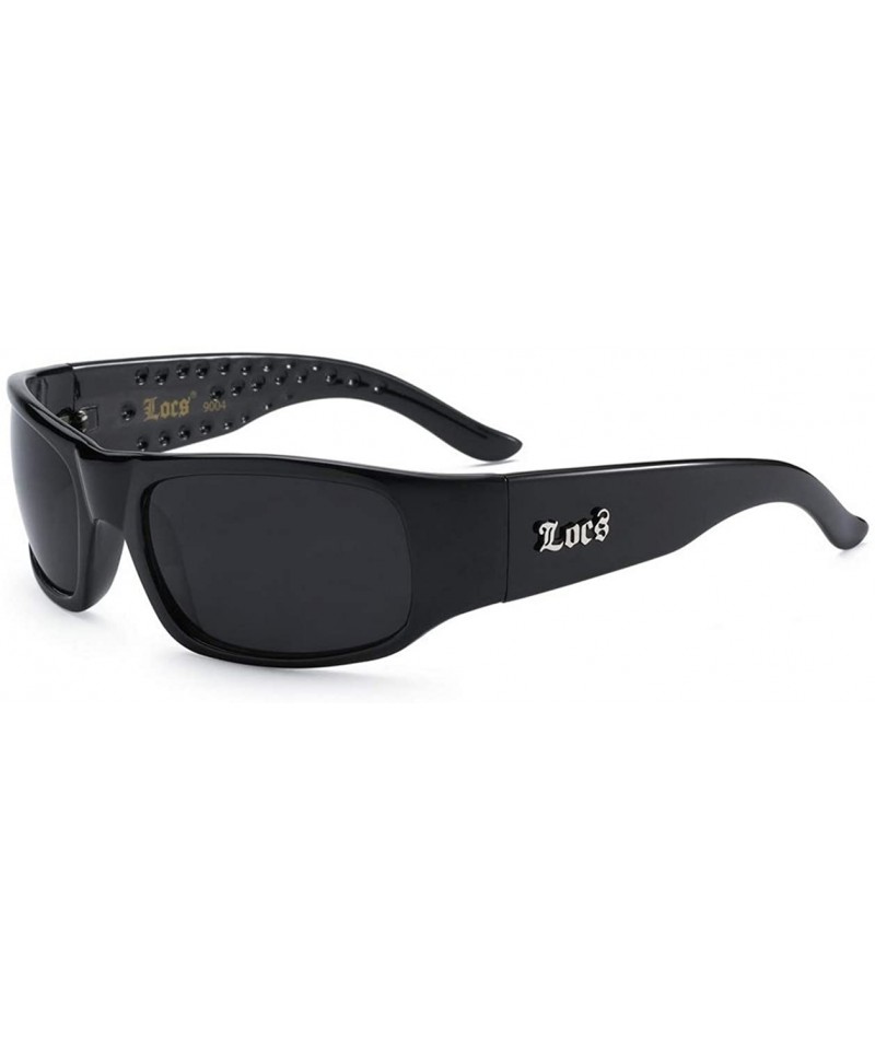 Wrap 9004 Black Sunglasses - Authentic Hardcore Gangster Lowrider Maddogger Shades - CB18E0C3L9A $9.43