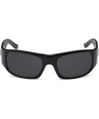 Wrap 9004 Black Sunglasses - Authentic Hardcore Gangster Lowrider Maddogger Shades - CB18E0C3L9A $9.43