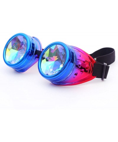 Goggle Steampunk Rave Kaleidoscope Goggles Rainbow Colorful Lenses - Blue Purple - CA18HLLOGK9 $10.11