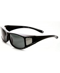 Sport Womens Rectangle Polarized Lens Cover Wrap Sunglasses with Side Lens (Black) - CG11EV5BHBD $15.30