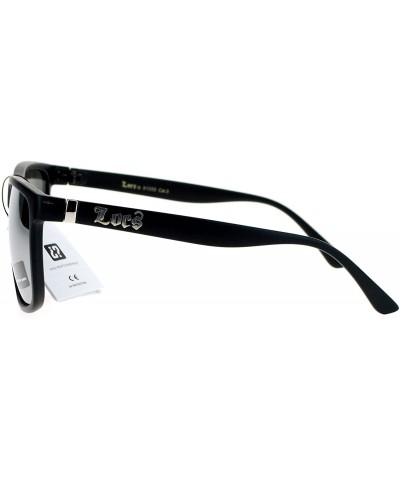 Wayfarer Mirrored Lens Gangster Oversized Rectangular Horned Sunglasses - Silver Mirror - CB124R36HV3 $11.28