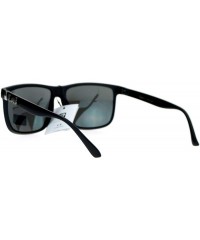 Wayfarer Mirrored Lens Gangster Oversized Rectangular Horned Sunglasses - Silver Mirror - CB124R36HV3 $11.28