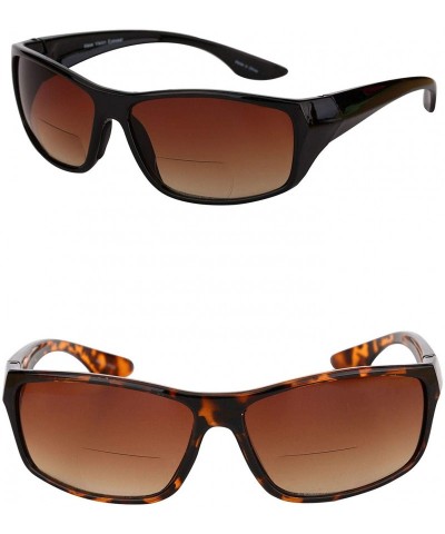 Wrap The Driver" 2 Pair of Bifocal Sunglasses Featuring High Definition Amber Lenses - Black/Tortoise - CT187ZGIT7X $44.02