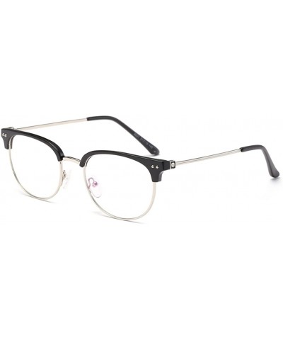 Oval Plastic Flat Oval Lens Retro Eyewear - Sand Black Frame - CN184KS73LQ $11.60