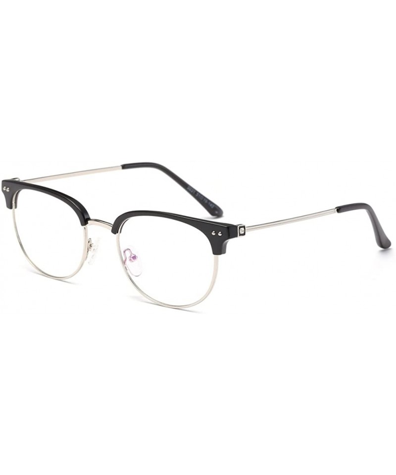 Oval Plastic Flat Oval Lens Retro Eyewear - Sand Black Frame - CN184KS73LQ $11.60