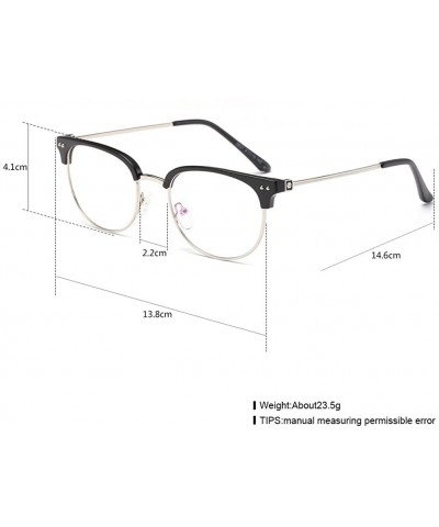 Oval Plastic Flat Oval Lens Retro Eyewear - Sand Black Frame - CN184KS73LQ $11.60