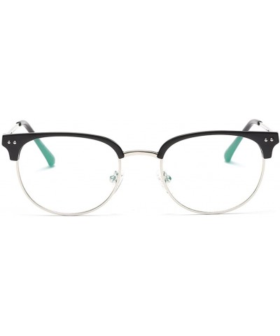 Oval Plastic Flat Oval Lens Retro Eyewear - Sand Black Frame - CN184KS73LQ $11.60