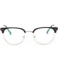 Oval Plastic Flat Oval Lens Retro Eyewear - Sand Black Frame - CN184KS73LQ $11.60