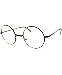 Round 70s Hippie Musician Circle Lens Iconic Groovy Wire Rim Fashion Glasses - Black - CP11I5R8NYH $10.31