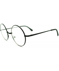 Round 70s Hippie Musician Circle Lens Iconic Groovy Wire Rim Fashion Glasses - Black - CP11I5R8NYH $10.31
