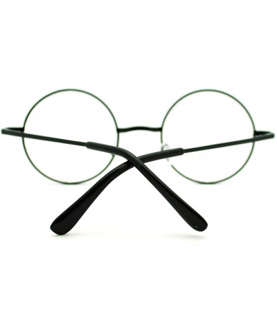 Round 70s Hippie Musician Circle Lens Iconic Groovy Wire Rim Fashion Glasses - Black - CP11I5R8NYH $10.31