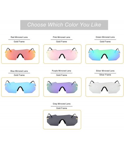 Round Polarized Sunglasses for Men and Women - One-Piece Mirrored Lens UV400 - Purple - CK193A436Q8 $11.18