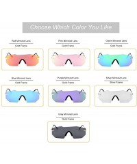 Round Polarized Sunglasses for Men and Women - One-Piece Mirrored Lens UV400 - Purple - CK193A436Q8 $11.18