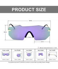 Round Polarized Sunglasses for Men and Women - One-Piece Mirrored Lens UV400 - Purple - CK193A436Q8 $11.18