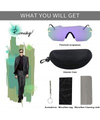 Round Polarized Sunglasses for Men and Women - One-Piece Mirrored Lens UV400 - Purple - CK193A436Q8 $11.18