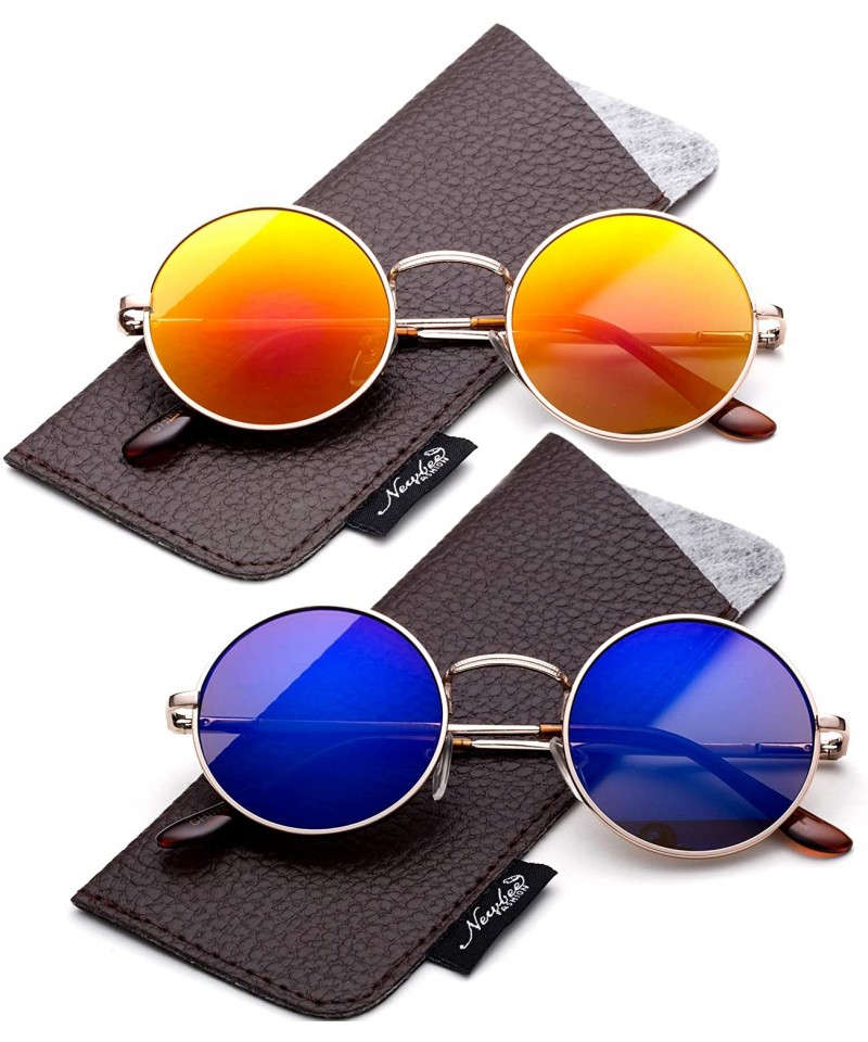 Round Round Retro John Lennon Sunglasses & Clear Lens Glasses Vintage Round Sunglasses - C118KYDNKLU $25.99