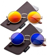 Round Round Retro John Lennon Sunglasses & Clear Lens Glasses Vintage Round Sunglasses - C118KYDNKLU $13.86