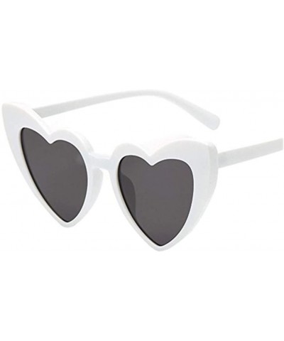 Square Heart Shaped Sunglasses for Women - Cat Eye Oversized UV Glasses Sun Glasses Vintage Party Heart Eyeglasses - A - C619...