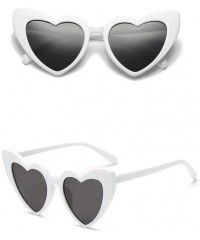 Square Heart Shaped Sunglasses for Women - Cat Eye Oversized UV Glasses Sun Glasses Vintage Party Heart Eyeglasses - A - C619...
