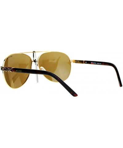 Round Polarized Lens Aviator Sunglasses Unisex Flat Top Round Fashion Aviators - Gold Brown - CX12E30LH79 $9.09