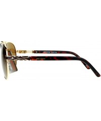 Round Polarized Lens Aviator Sunglasses Unisex Flat Top Round Fashion Aviators - Gold Brown - CX12E30LH79 $23.34
