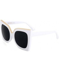 Oversized Oversized Gradient Lens Sunglasses for Women Acetate Frame Goggles UV400 - C1 White Gray - CG198G2A5YZ $12.01