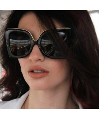 Oversized Oversized Gradient Lens Sunglasses for Women Acetate Frame Goggles UV400 - C1 White Gray - CG198G2A5YZ $12.01