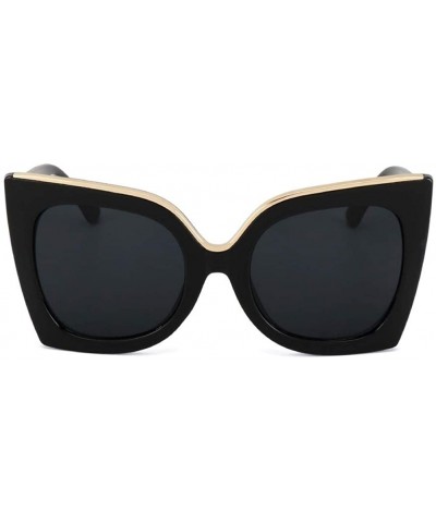Oversized Oversized Gradient Lens Sunglasses for Women Acetate Frame Goggles UV400 - C1 White Gray - CG198G2A5YZ $12.01