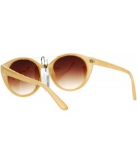 Butterfly Womens Sunglasses Unique Wing Frame Metal Outline Stylish Shades - Beige - CZ187C6NXKY $13.63