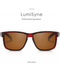 Sport Sunglasses Men Women Polarized Square Frame Tortoise Sports UV400 With Sunglasses Case For Driving Outdoor Travel - CP1...