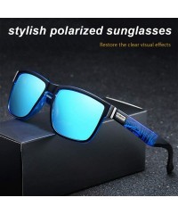 Sport Sunglasses Men Women Polarized Square Frame Tortoise Sports UV400 With Sunglasses Case For Driving Outdoor Travel - CP1...