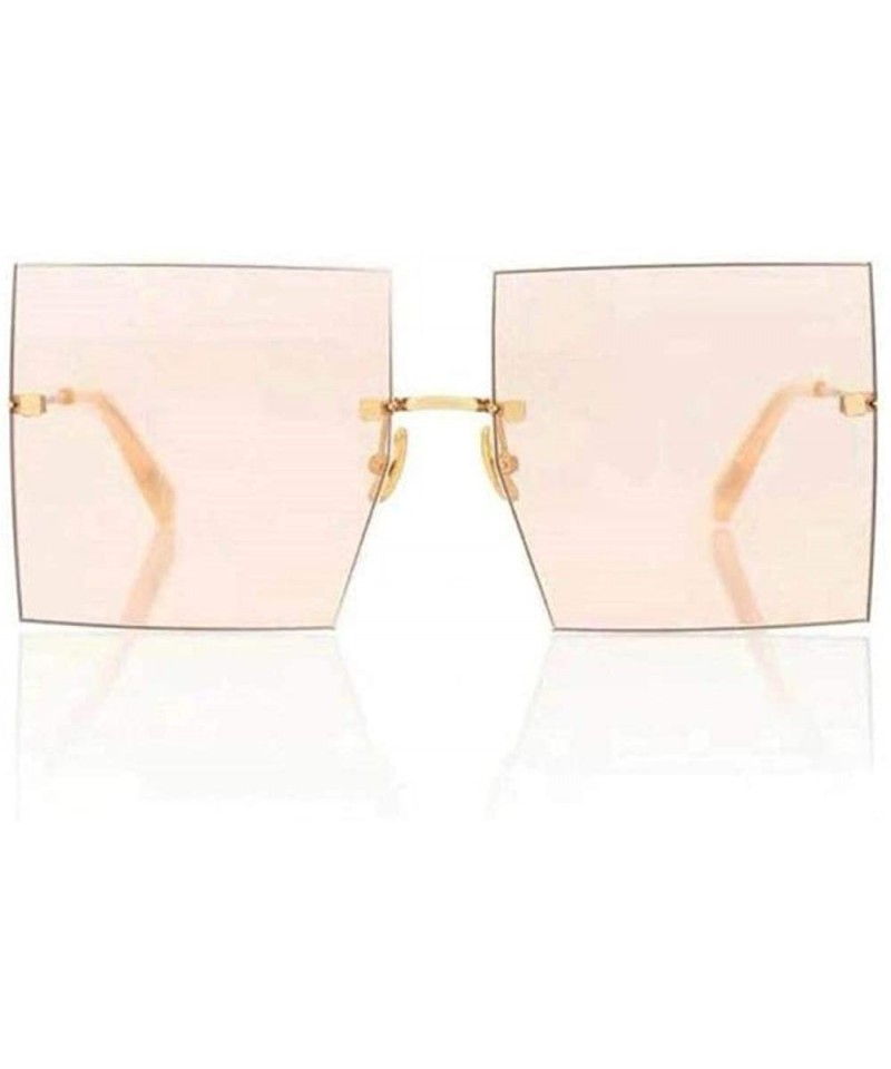 Square Luxury Women Sunglasses Oversized Square Style with UV400 Protection - Champagne - CF18AO0GL4A $21.30