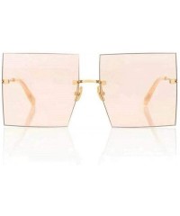 Square Luxury Women Sunglasses Oversized Square Style with UV400 Protection - Champagne - CF18AO0GL4A $21.30