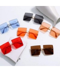 Square Luxury Women Sunglasses Oversized Square Style with UV400 Protection - Champagne - CF18AO0GL4A $21.30