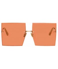 Square Luxury Women Sunglasses Oversized Square Style with UV400 Protection - Champagne - CF18AO0GL4A $21.30