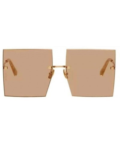 Square Luxury Women Sunglasses Oversized Square Style with UV400 Protection - Champagne - CF18AO0GL4A $21.30