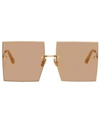 Square Luxury Women Sunglasses Oversized Square Style with UV400 Protection - Champagne - CF18AO0GL4A $21.30