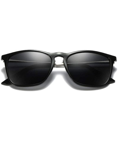 Rectangular Fashion Square Sunglasses Polarized Men Women Vintage Driving Sun glasses - Black - C118NE8TT3Q $19.25