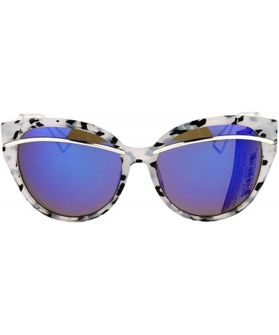 Butterfly Womens Sunglasses Oversized Butterfly Frame Trendy Shades UV 400 - Frost (Blue Purple Mirror) - CR186KAMG46 $23.30