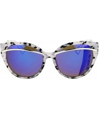 Butterfly Womens Sunglasses Oversized Butterfly Frame Trendy Shades UV 400 - Frost (Blue Purple Mirror) - CR186KAMG46 $15.64