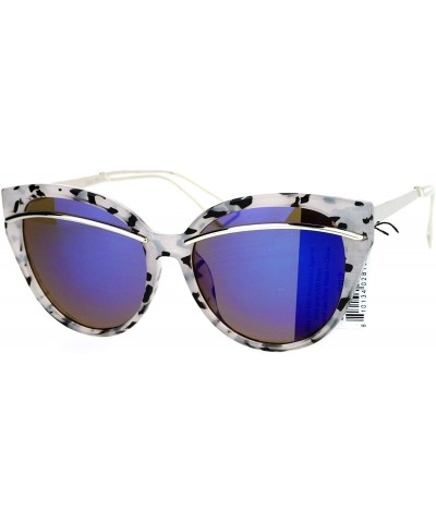 Butterfly Womens Sunglasses Oversized Butterfly Frame Trendy Shades UV 400 - Frost (Blue Purple Mirror) - CR186KAMG46 $15.64
