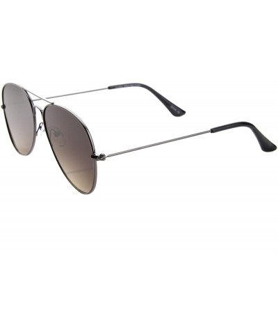 Aviator Classic Teardrop Full Metal Frame Gradient Flat Lens Aviator Sunglasses 54mm - Gunmetal / Lavender - C4128PMCHC5 $11.79