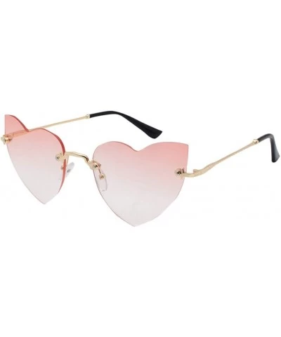 Rectangular Heart Shape Vintage Stylish Sunglasses for Women UV Pretection Sun Glasses Shades Glasses - Pink - C318X6HQ8K9 $9.94