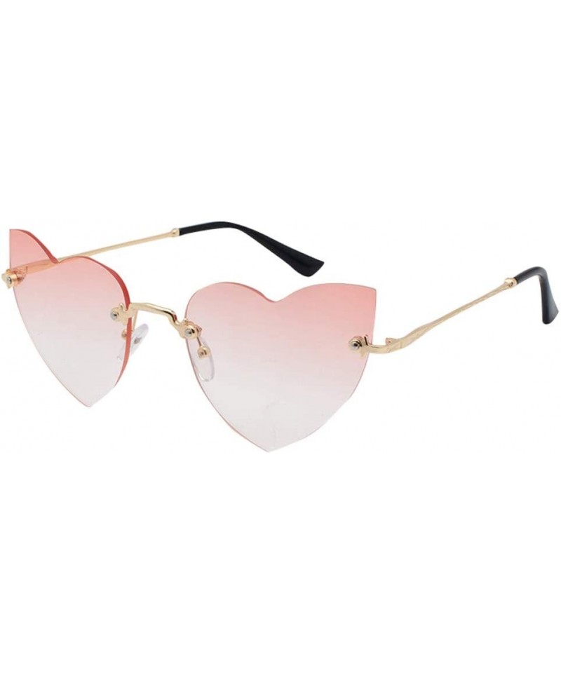 Rectangular Heart Shape Vintage Stylish Sunglasses for Women UV Pretection Sun Glasses Shades Glasses - Pink - C318X6HQ8K9 $9.94