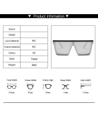 Square Flat Top Sunglasses Men Women Square Shades Gradient Sun Glasses Cool One Piece UV400 Mirror - C11 - CH1985EWKRO $26.88