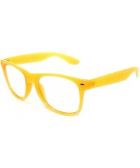 Wayfarer Unisex Retro Style Classic Vintage Sunglasses with Clear Lens White Frame OWL. - Yellow Clear - CW11NCFVWU9 $17.82
