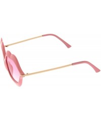 Oversized Oversize Lip Shape Frame Metal Temples Gradient Lens Novelty Sunglasses 63mm - Pink-gold / Pink Gradient - CF12MYV0...