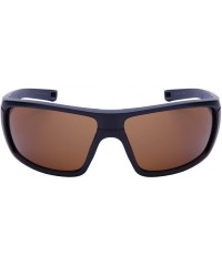 Sport Bold Sports Wrap Sunglasses with Polarized Lens 570097-P - Matte Black - CP12NTES5P7 $16.48